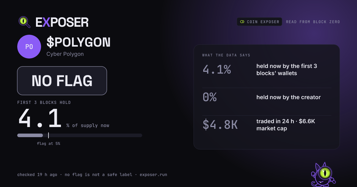 Coin Exposer card for $POLYGON: NO FLAG