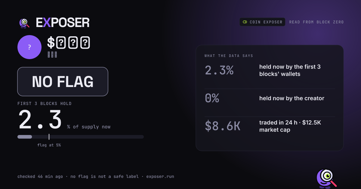 Coin Exposer card for $佛金疯: NO FLAG