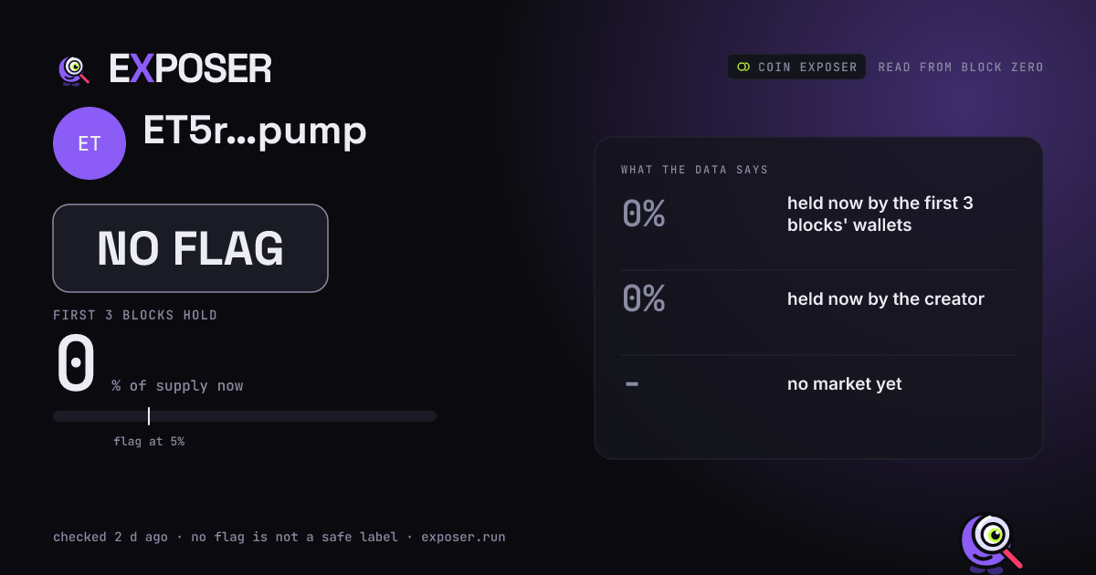Coin Exposer card for ET5r…pump: NO FLAG
